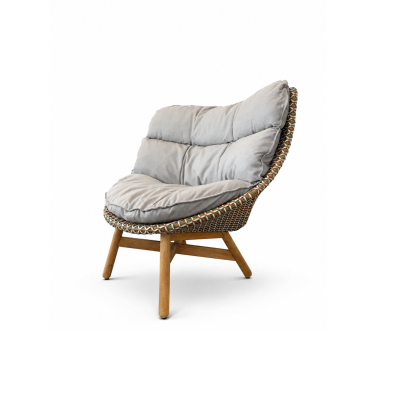 DEDON MBRACE Loungesessel Hochlehner • Teakholzgestell | 15% Outletrabatt - Chestnut